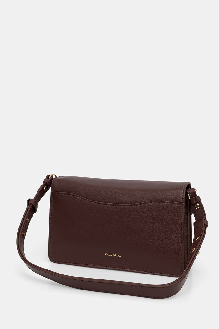 Akcesoria Coccinelle torebka crossbody damska skórzana E1.VJF.12.02.01 bordowy