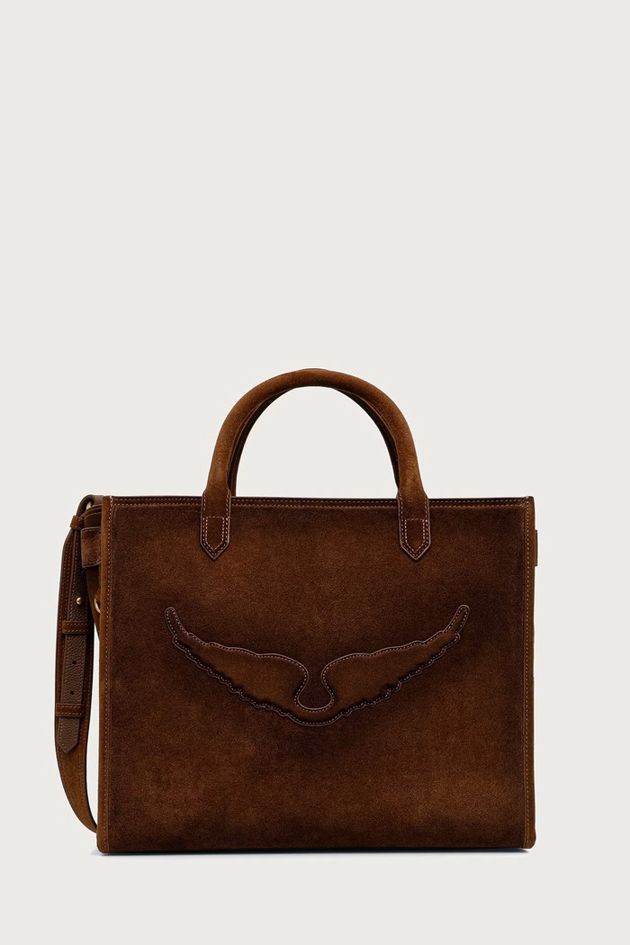 Zadig&Voltaire Shopper torba za žene od brušene kože ANGEL smeđa LWBA04528