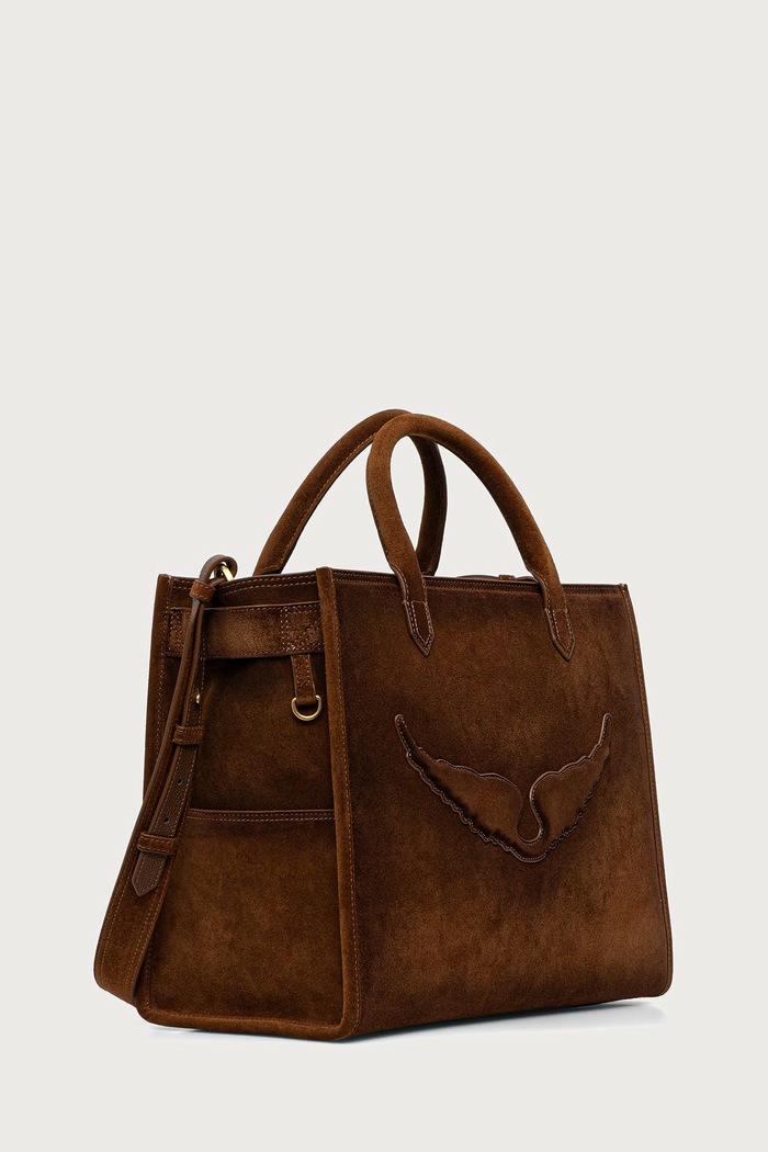 Zadig&Voltaire Shopper torba za žene od brušene kože ANGEL LWBA04528 smeđa AW26
