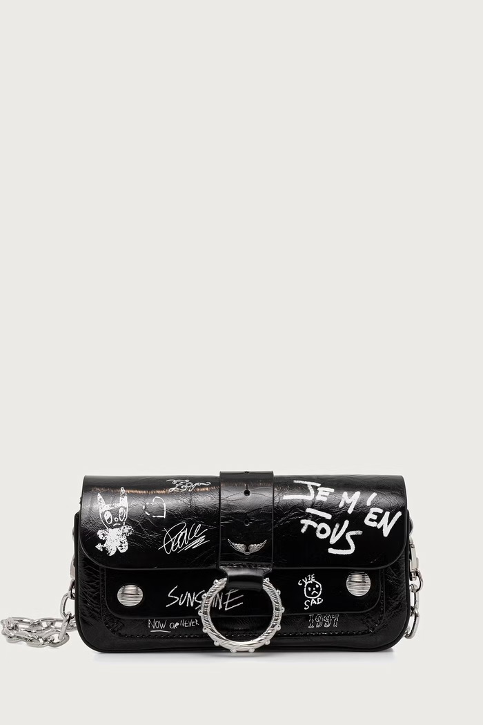 Zadig&Voltaire Crossbody torba za žene od kože KATE crna LWBA04523