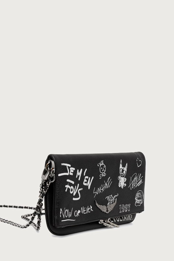 Zadig&Voltaire Κλουτς γυναικείο δερμάτινο LWBA04486 μαύρο AW26