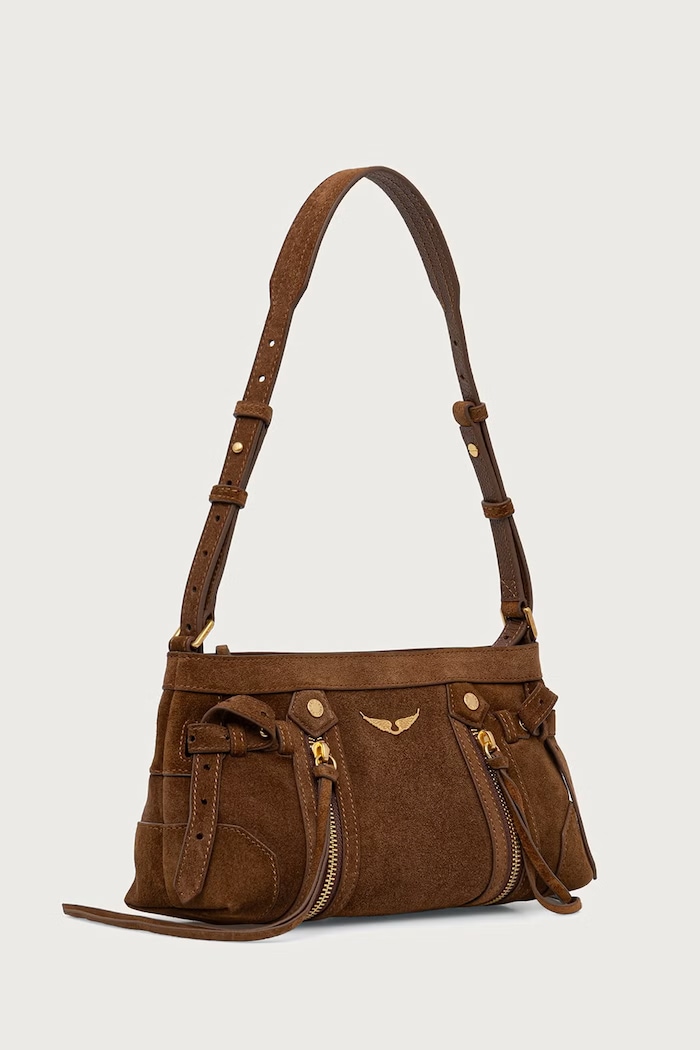 Zadig&Voltaire Torebka damska zamszowa BABY LWBA04539 brązowy AW26