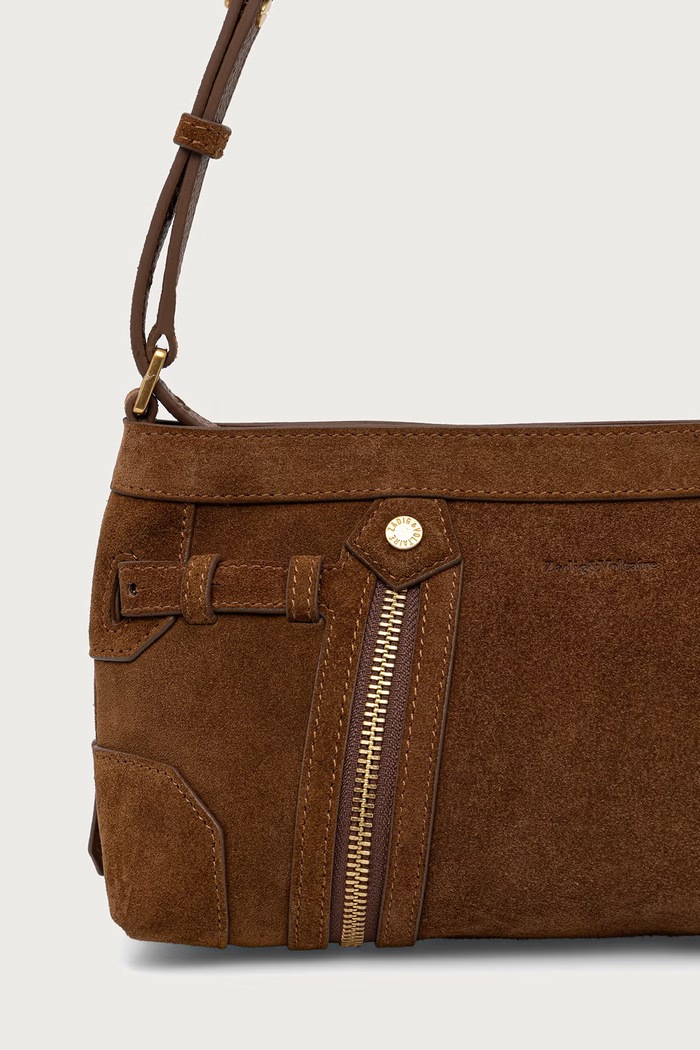 Akcesoria Zadig&Voltaire Torebka damska zamszowa BABY LWBA04539 brązowy