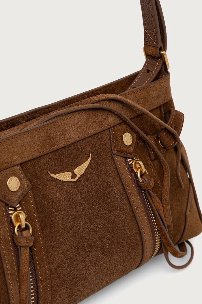 Torebka damska zamszowa BABY Zadig&Voltaire LWBA04539 brązowy