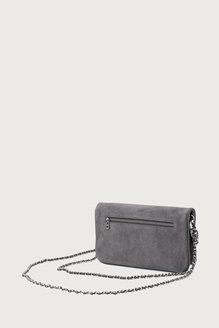 Akcesoria Zadig&Voltaire Torebka crossbody damska zamszowa LWBA04543 szary