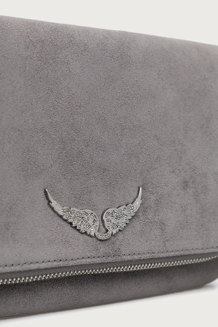 Torebka crossbody damska zamszowa Zadig&Voltaire LWBA04543 szary