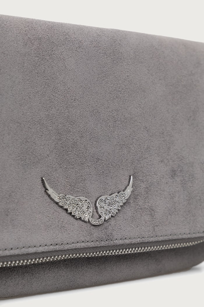 Torebka crossbody damska zamszowa Zadig&Voltaire LWBA04543 szary