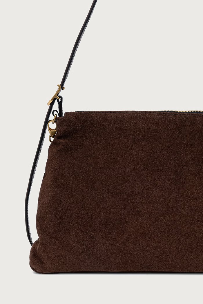 Doplnky Zadig&Voltaire Crossbody kabelka dámska semišová JIM LWBA04563 hnedá