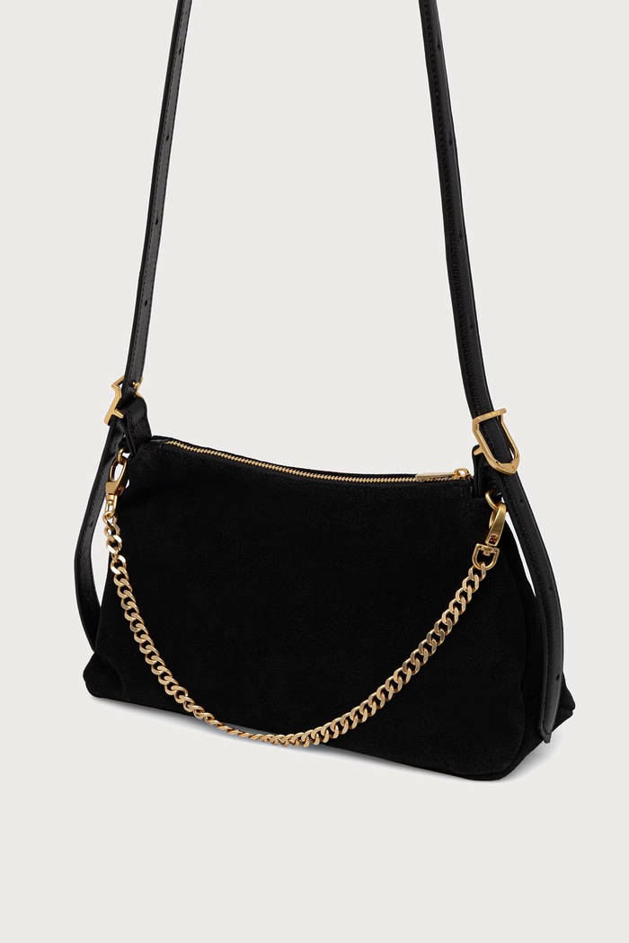 Akcesoria Zadig&Voltaire Torebka crossbody damska zamszowa JIM LWBA04457 czarny
