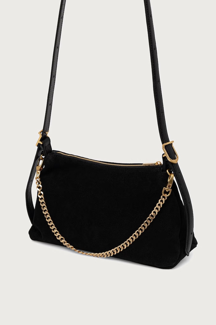 Akcesoria Zadig&Voltaire Torebka crossbody damska zamszowa JIM LWBA04457 czarny