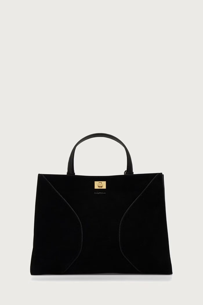 Zadig&Voltaire Torebka shopper damska zamszowa JACK czarny LWBA04561