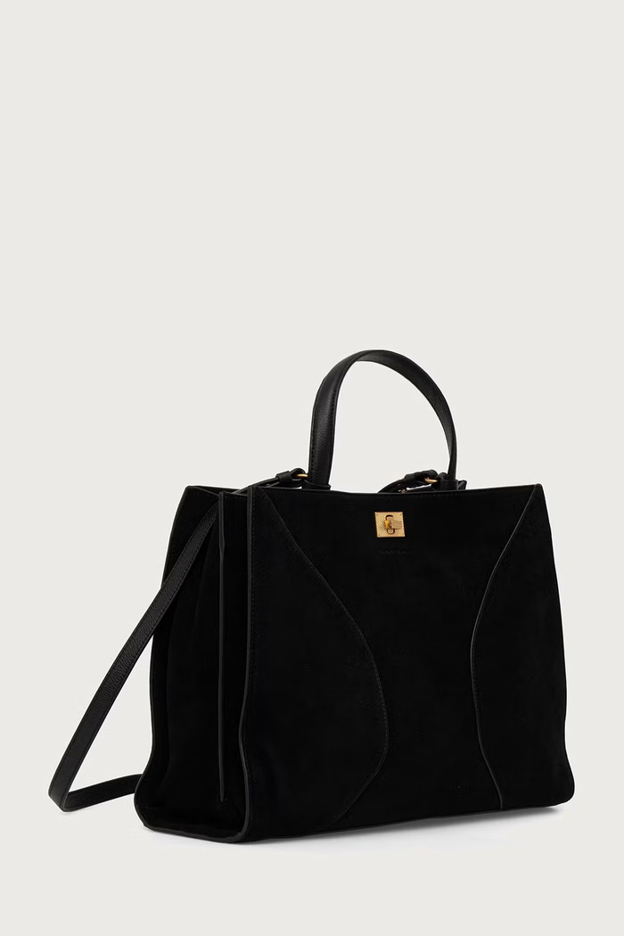 Zadig&Voltaire Torebka shopper damska zamszowa JACK LWBA04561 czarny AW26