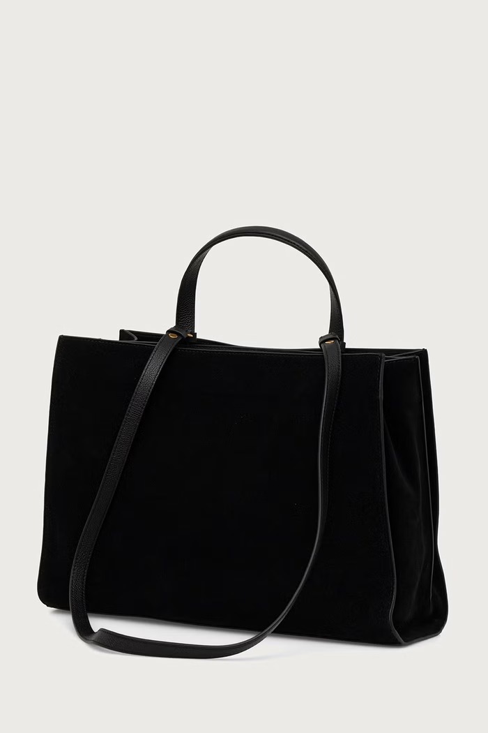 Akcesoria Zadig&Voltaire Torebka shopper damska zamszowa JACK LWBA04561 czarny