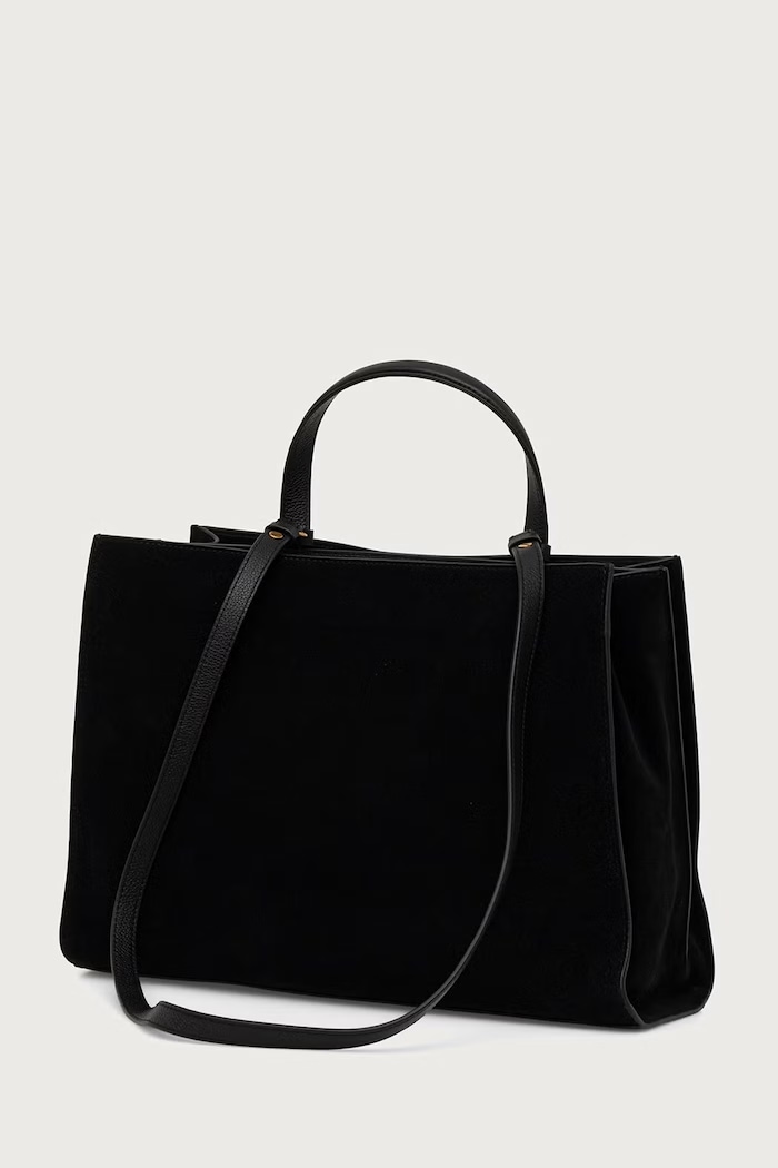 Akcesoria Zadig&Voltaire Torebka shopper damska zamszowa JACK LWBA04561 czarny