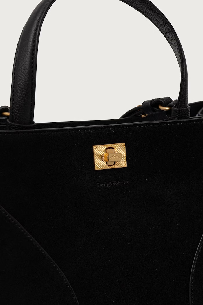 Torebka shopper damska zamszowa JACK Zadig&Voltaire LWBA04561 czarny