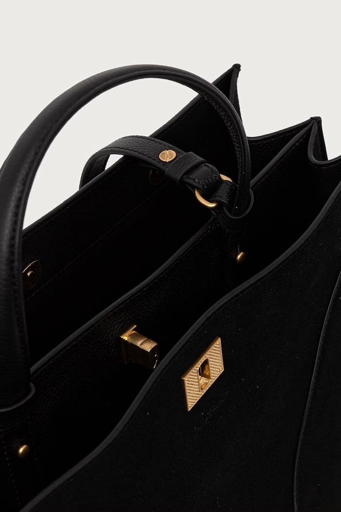 Torebka shopper damska zamszowa JACK Zadig&Voltaire czarny LWBA04561