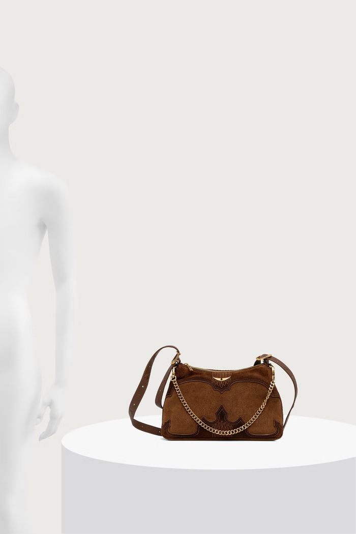 Zadig&Voltaire Crossbody torba za žene od brušene kože JIM LWBA04494