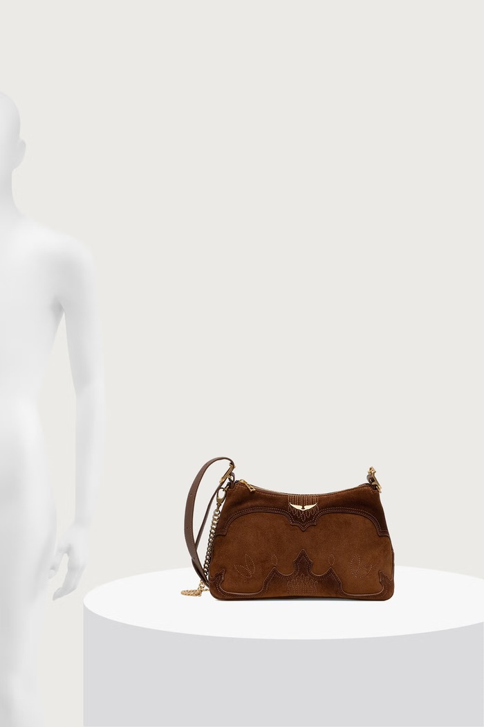 Zadig&Voltaire Keresztpántos táska női velúrbőr JIM LWBA04494