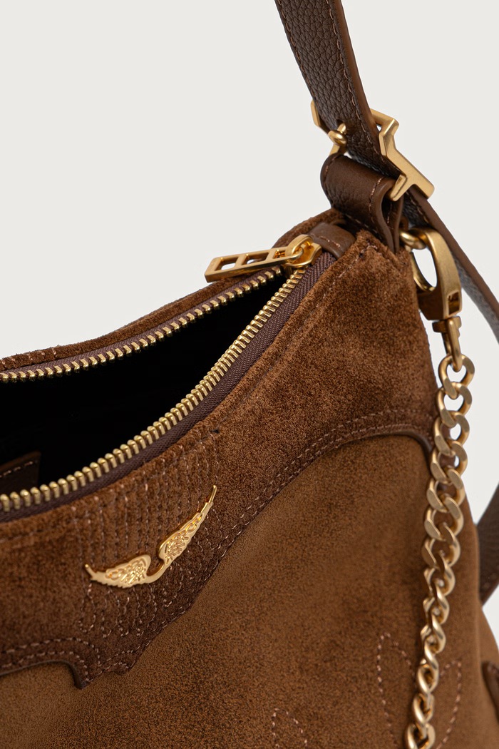 Crossbody torba za žene od brušene kože JIM Zadig&Voltaire smeđa LWBA04494