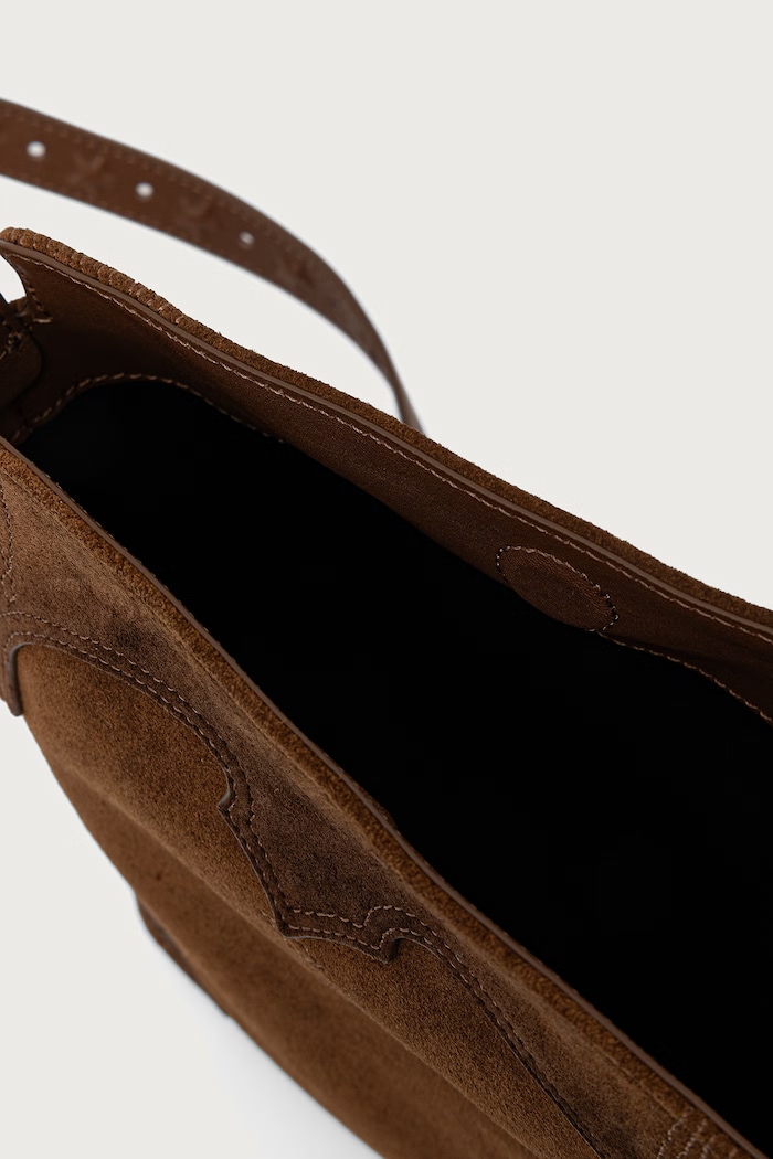 Torebka tote damska zamszowa BABY Zadig&Voltaire brązowy LWBA04497