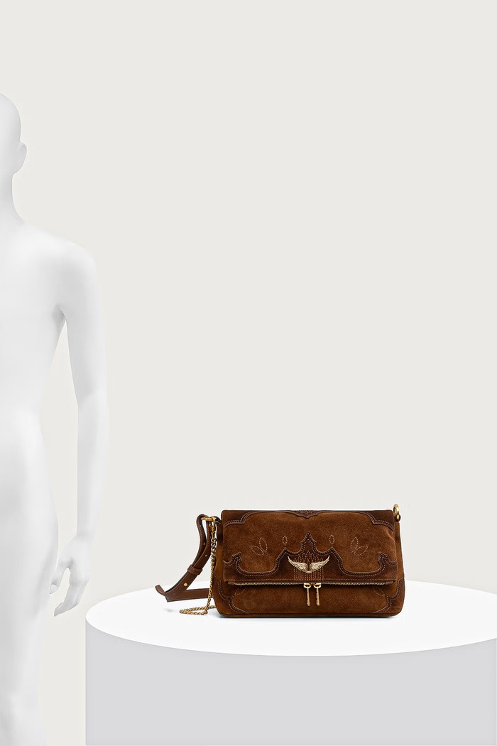 Zadig&Voltaire Crossbody torba za žene od brušene kože ROCKY LWBA04525