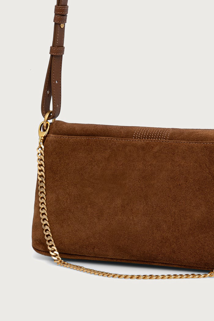 Dodaci Zadig&Voltaire Crossbody torba za žene od brušene kože ROCKY LWBA04525 smeđa