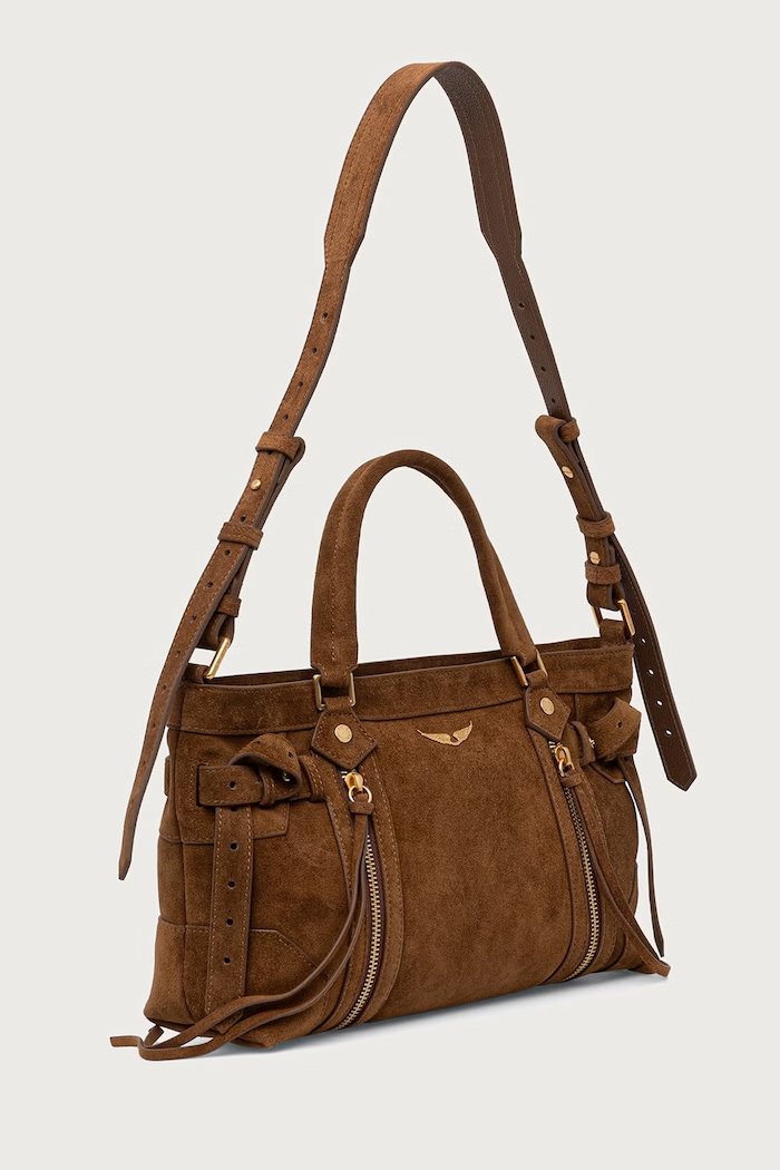 Zadig&Voltaire Torebka damska zamszowa MADISON LWBA04538 brązowy AW26