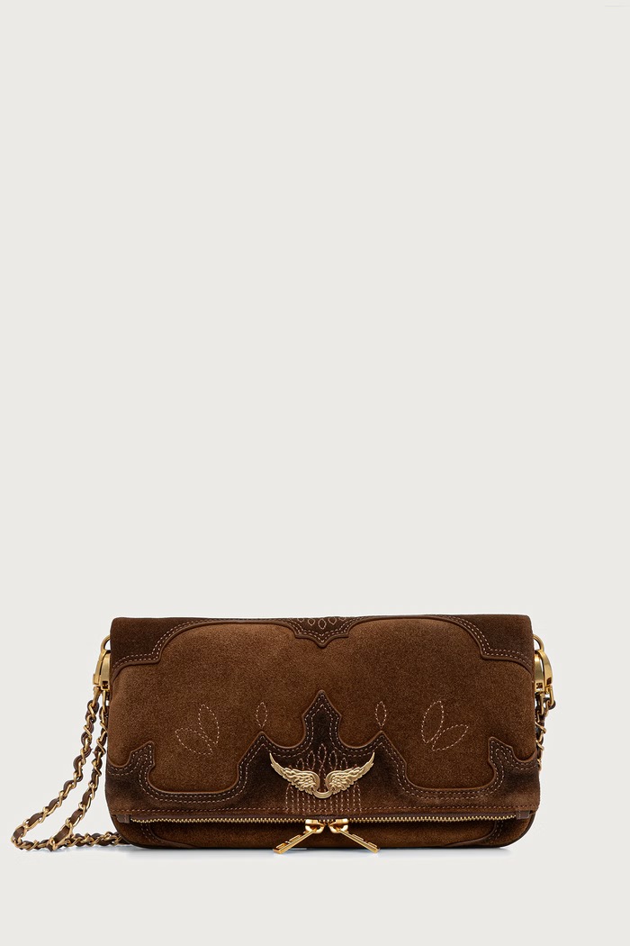 Zadig&Voltaire Crossbody torba za žene od brušene kože smeđa LWBA04434