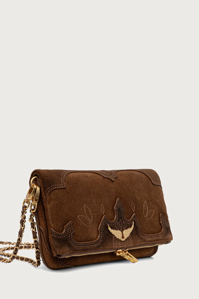 Zadig&Voltaire Crossbody torba za žene od brušene kože LWBA04434 smeđa AW26