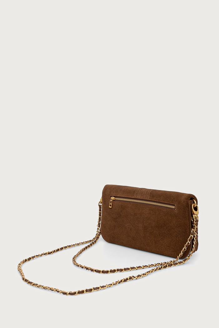 Dodaci Zadig&Voltaire Crossbody torba za žene od brušene kože LWBA04434 smeđa