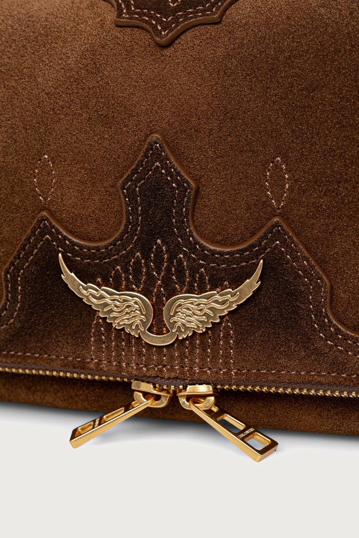 Crossbody torba za žene od brušene kože Zadig&Voltaire LWBA04434 smeđa