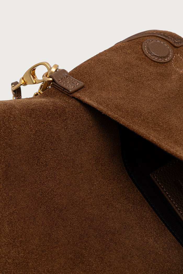 Crossbody torba za žene od brušene kože Zadig&Voltaire smeđa LWBA04434