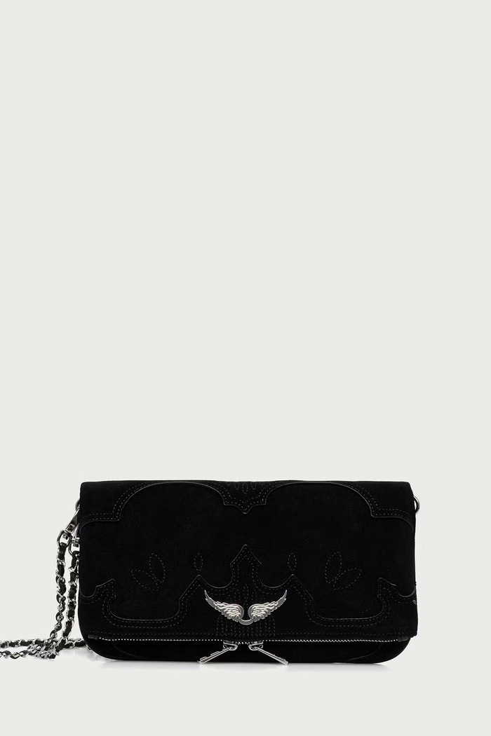 Zadig&Voltaire Crossbody torba za žene od brušene kože crna LWBA04434