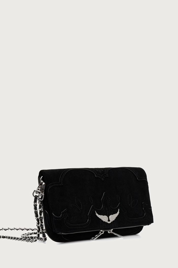 Zadig&Voltaire Crossbody torba za žene od brušene kože LWBA04434 crna AW26