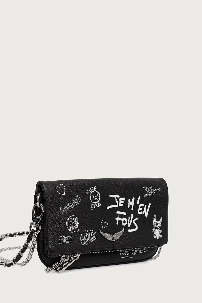 Zadig&Voltaire Χιαστί γυναικεία δερμάτινη LWBA04485 μαύρο AW26