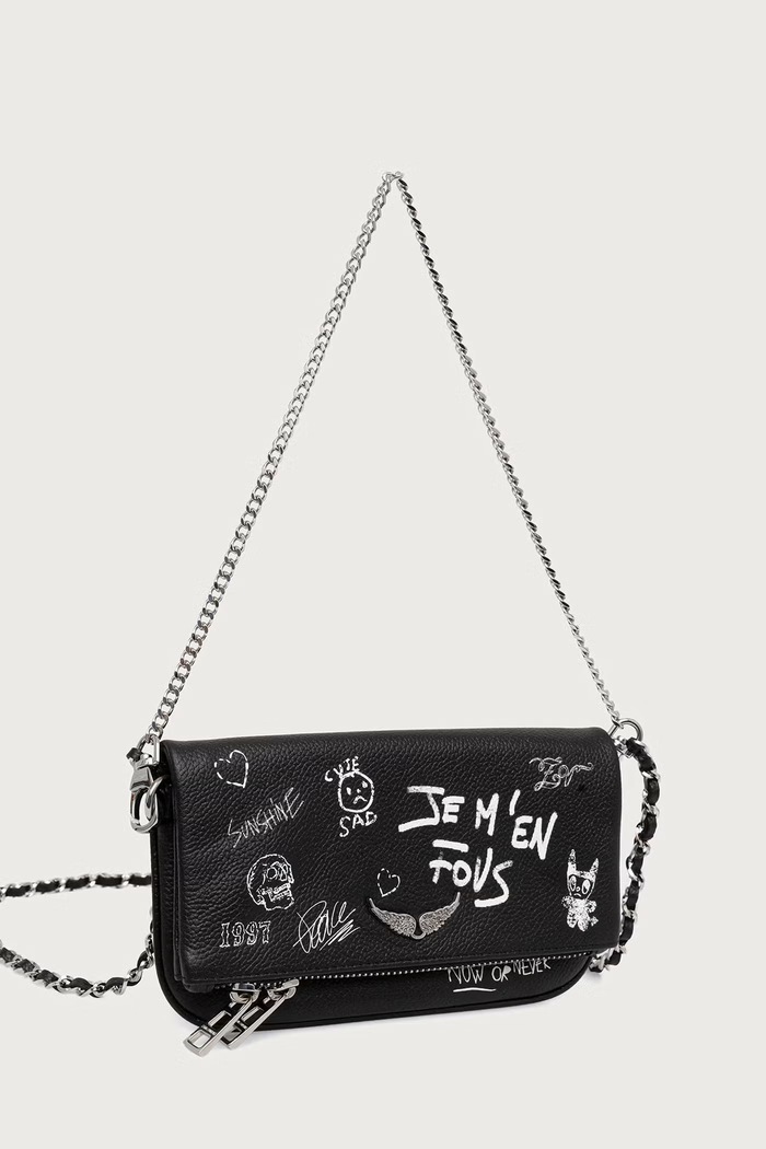 Αξεσουάρ Zadig&Voltaire Χιαστί γυναικεία δερμάτινη LWBA04485 μαύρο