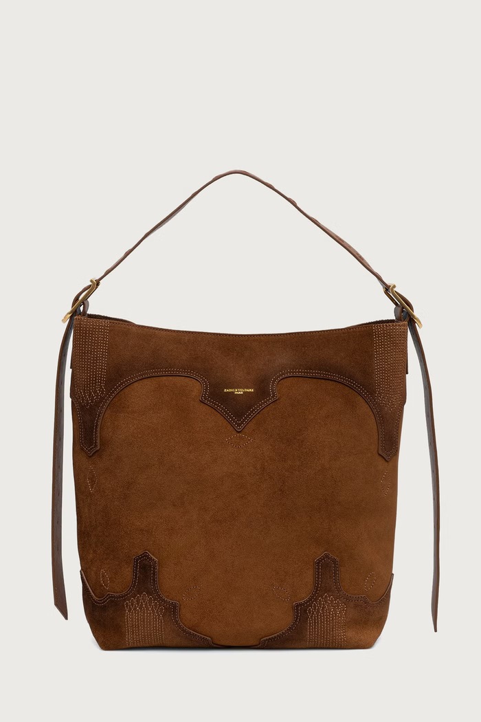 Zadig&Voltaire Shopper γυναικεία δέρμα σουέτ JANE καφέ LWBA04368