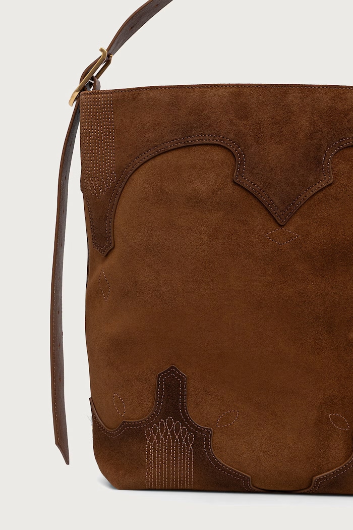 Αξεσουάρ Zadig&Voltaire Shopper γυναικεία δέρμα σουέτ JANE LWBA04368 καφέ