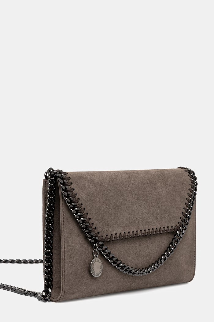 Stella McCartney FALABELLA torebka crossbody damska z imitacji zamszu 581238.WP0543 brązowy AW26