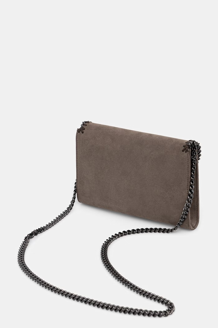 Akcesoria Stella McCartney FALABELLA torebka crossbody damska z imitacji zamszu 581238.WP0543 brązowy