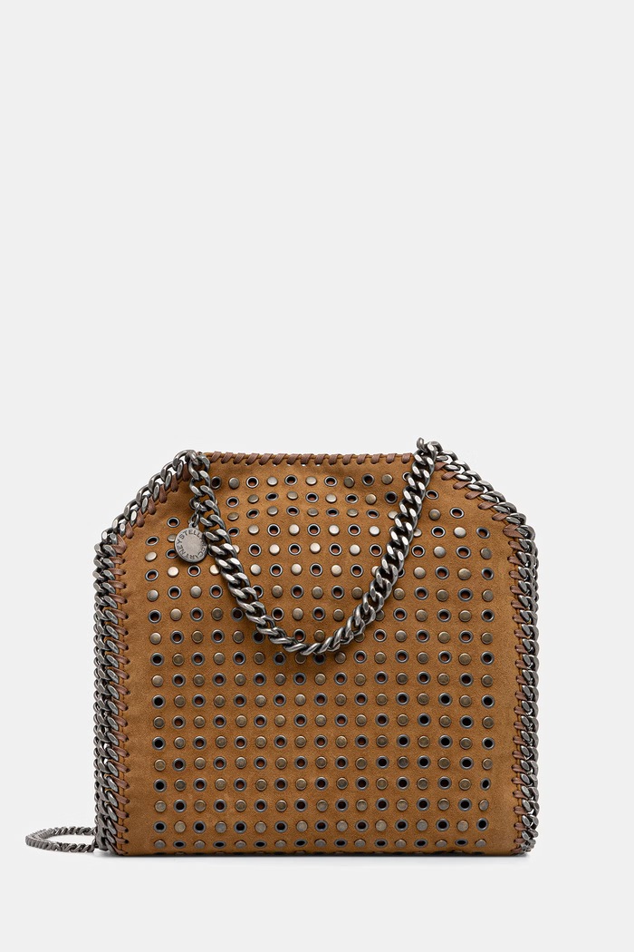 Stella McCartney FALABELLA MINI torebka damska z imitacji zamszu brązowy 371223.WP0738