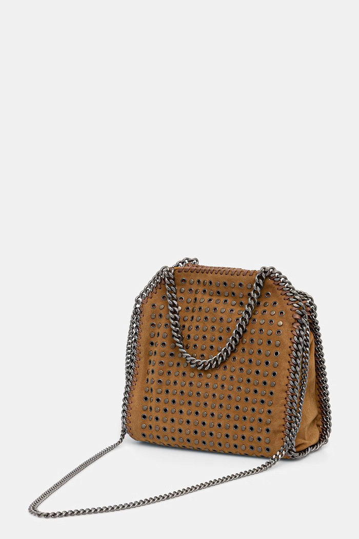 Akcesoria Stella McCartney FALABELLA MINI torebka damska z imitacji zamszu 371223.WP0738 brązowy