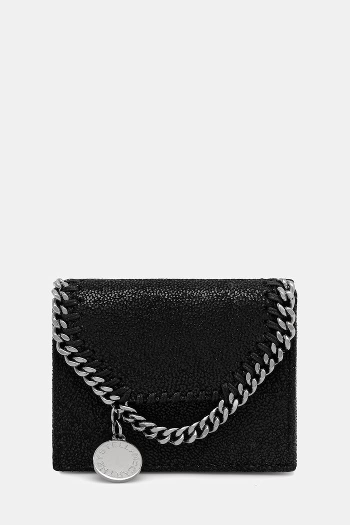 Stella McCartney FALABELLA TRIFOLD portfel damski czarny 7P0095.W9132