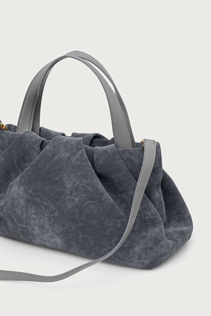 Akcesoria Themoire Torebka crossbody damska z imitacji zamszu ATHENA 262WTMA00.OONB szary