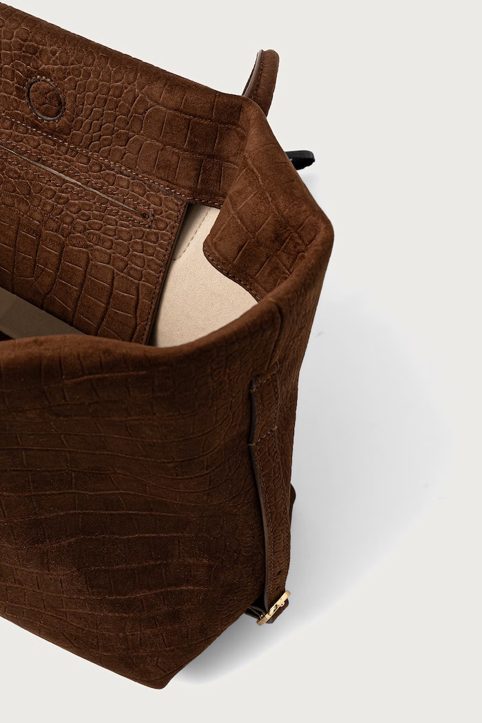 Torebka shopper damska z imitacji skóry TALIA Themoire brązowy 262WTMTS0.OSCR