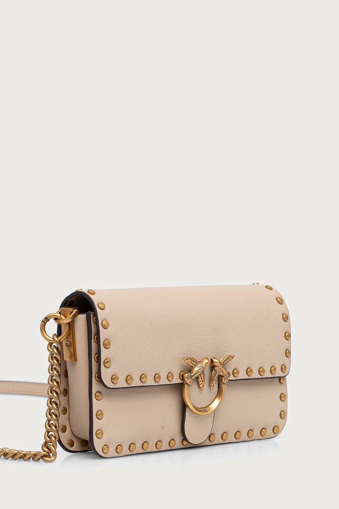 Pinko crossbody torba za žene kožna 107345.A2JG bež AW26