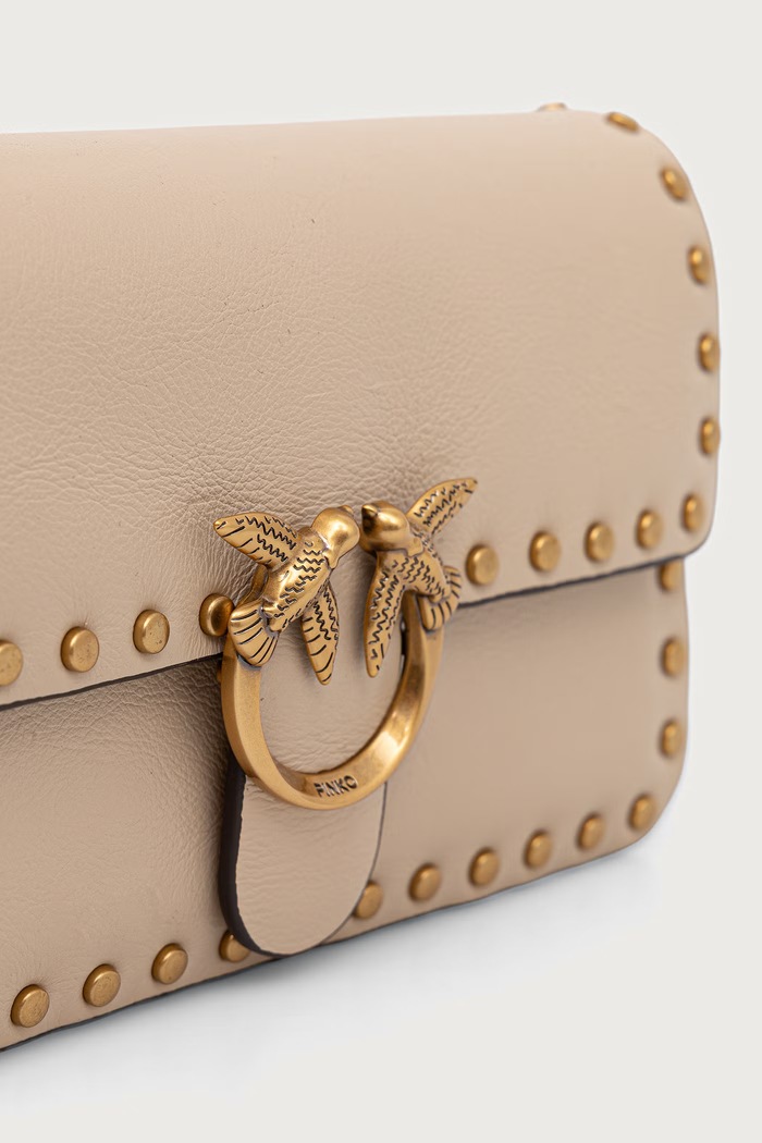 Pinko crossbody torba za žene kožna bež 107345.A2JG