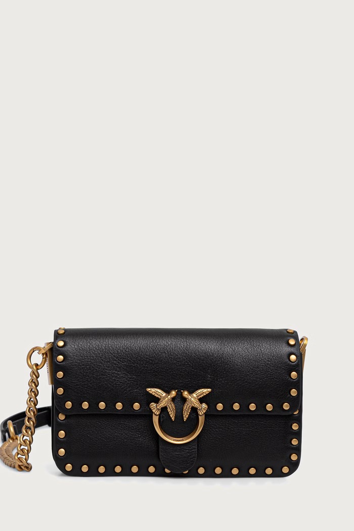 Pinko crossbody torba za žene kožna crna 107345.A2JG