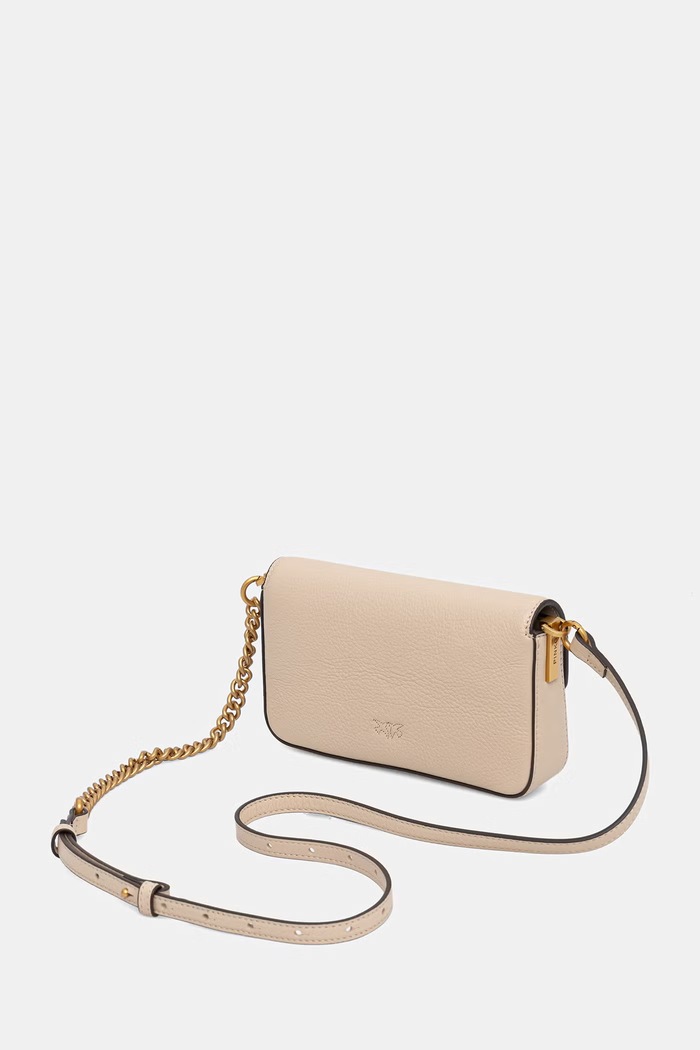 Doplnky Pinko crossbody kabelka dámska kožená 107344.A2JG béžová