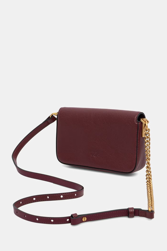 Doplnky Pinko crossbody kabelka dámska kožená 107344.A2JG burgundské
